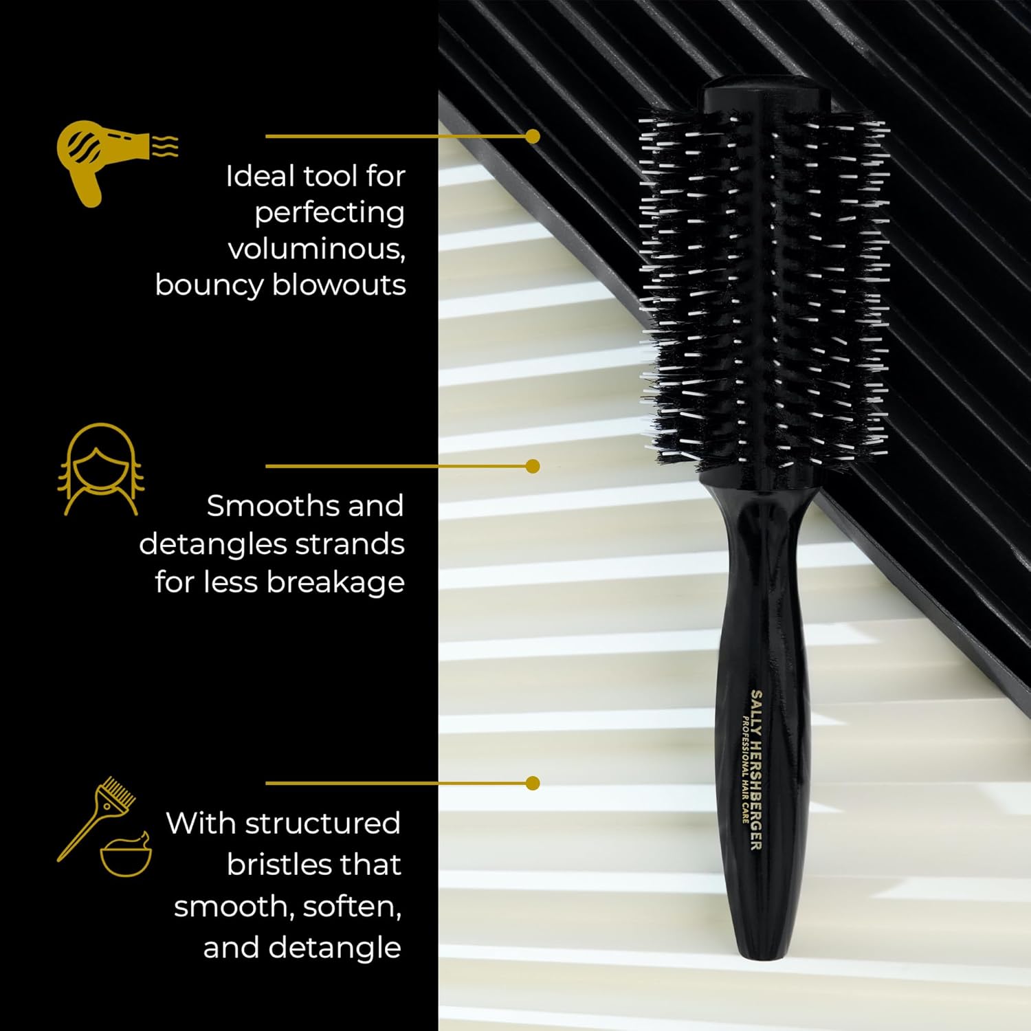 Большая круглая щетка Sally Hershberger Large Round Brush-NP от Sally Hershberger, подходит как для мужчин, так и для женщин - 1 шт, прозрачный — фото 2