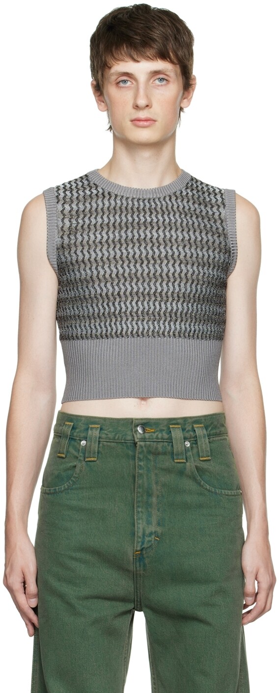 

Серый жилет в рубчик Eckhaus Latta