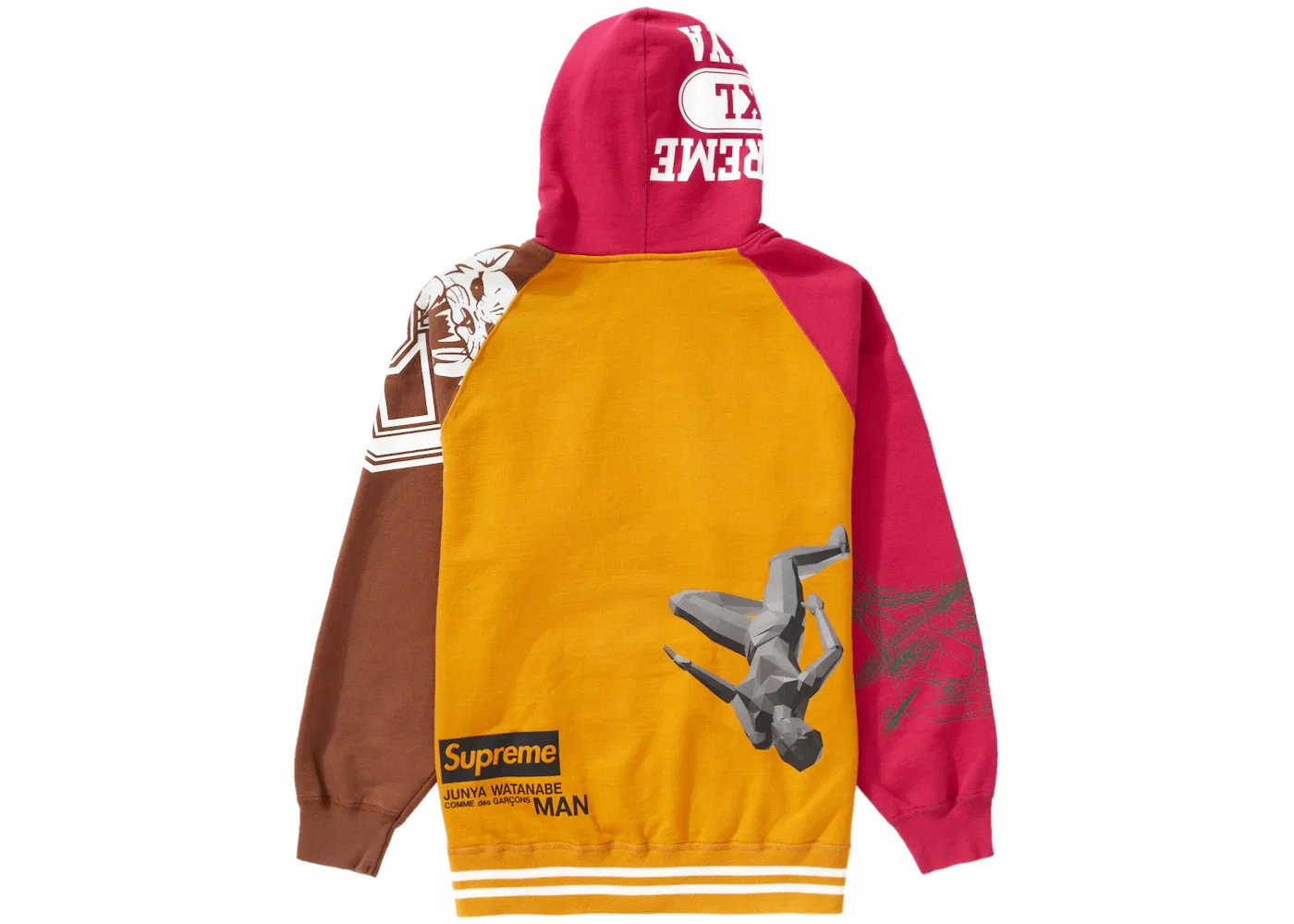 Мужская худи на молнии с капюшоном JUNYA WATANABE CDG MAN Supreme, Gold — фото 3