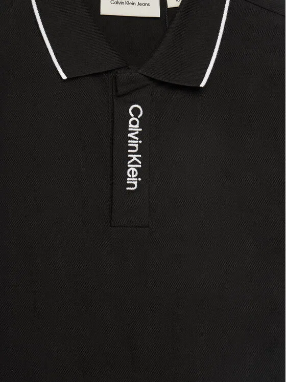 Поло regular fit Embro Logo Calvin Klein Jeans, черный — фото 3