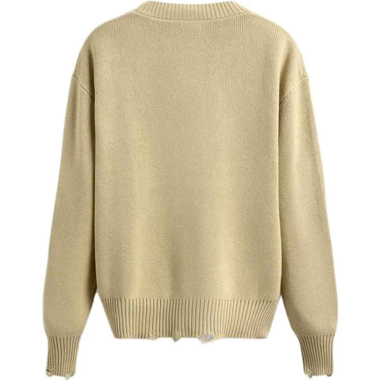 Мужской вязаный кардиган с V-образным вырезом Vanilla ZARA, Vanilla — фото 3