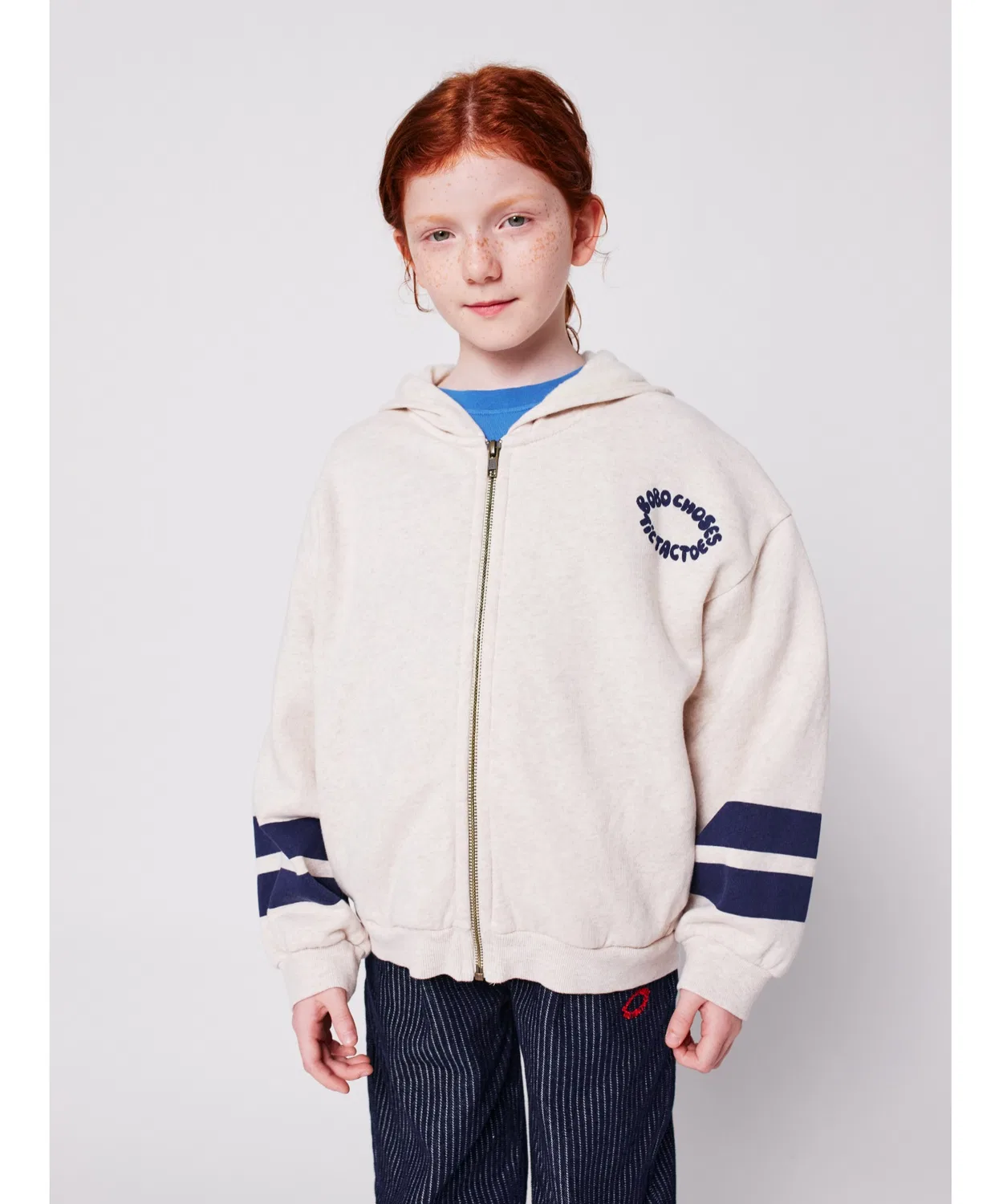 Детский худи с молнией Tic Tac Toe BOBO CHOSES, Off White