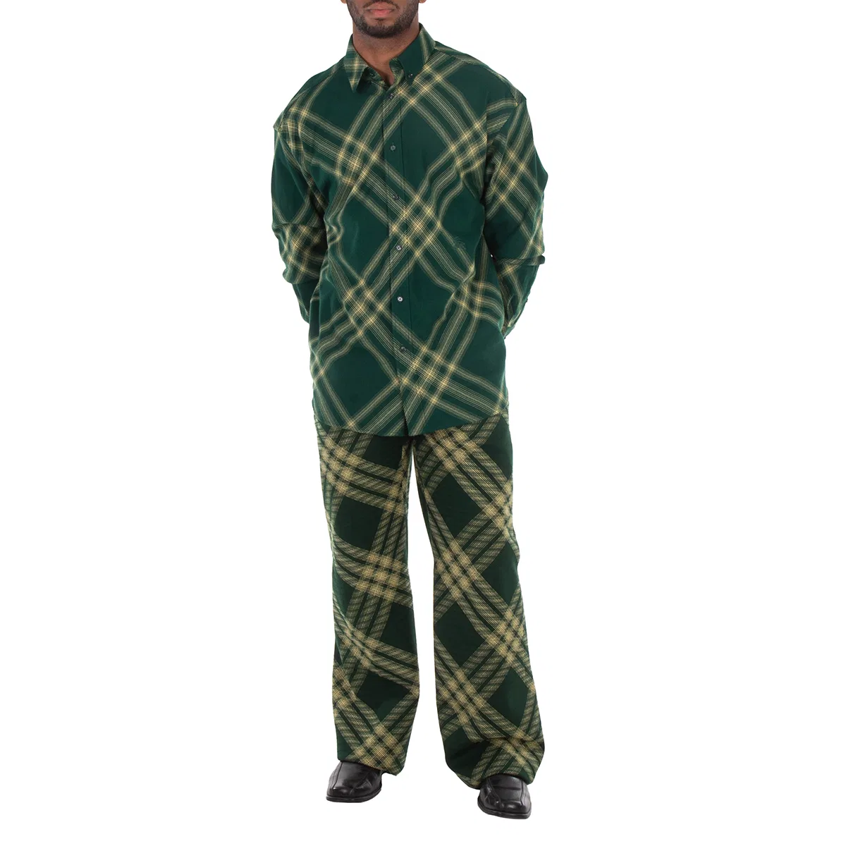Рубашка из шерсти с принтом Ombre Check EKD Burberry, Primrose Ip Check — фото 4
