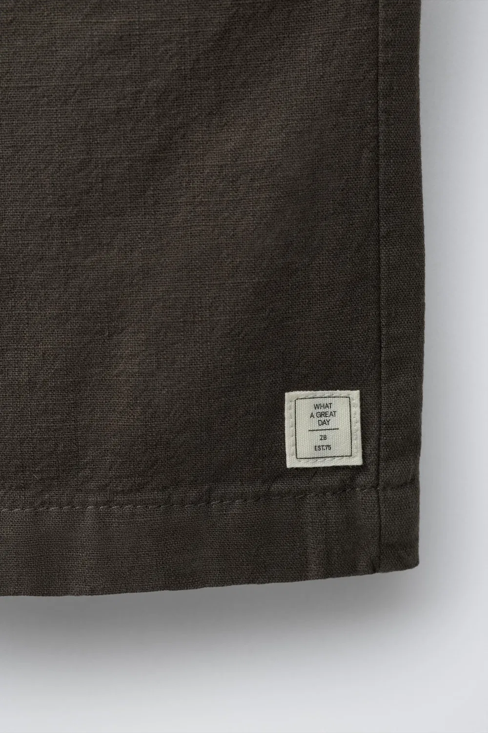 Хлопковые шорты-бермуды на резинке ZARA, Brown — фото 4