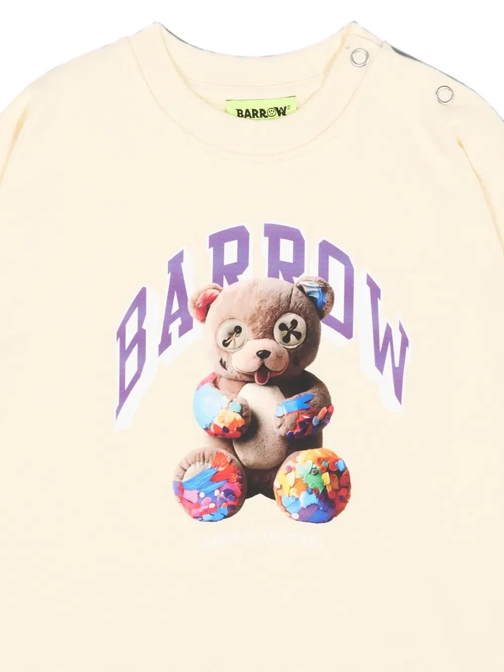 Платье с рюшами и принтом медведя Barrow Kids, бежевый — фото 3