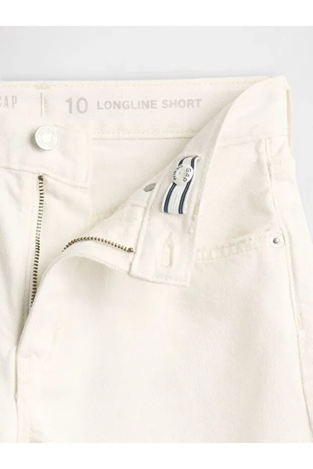 Детские джинсовые шорты для девочек с обычной посадкой Gap, Off White — фото 3