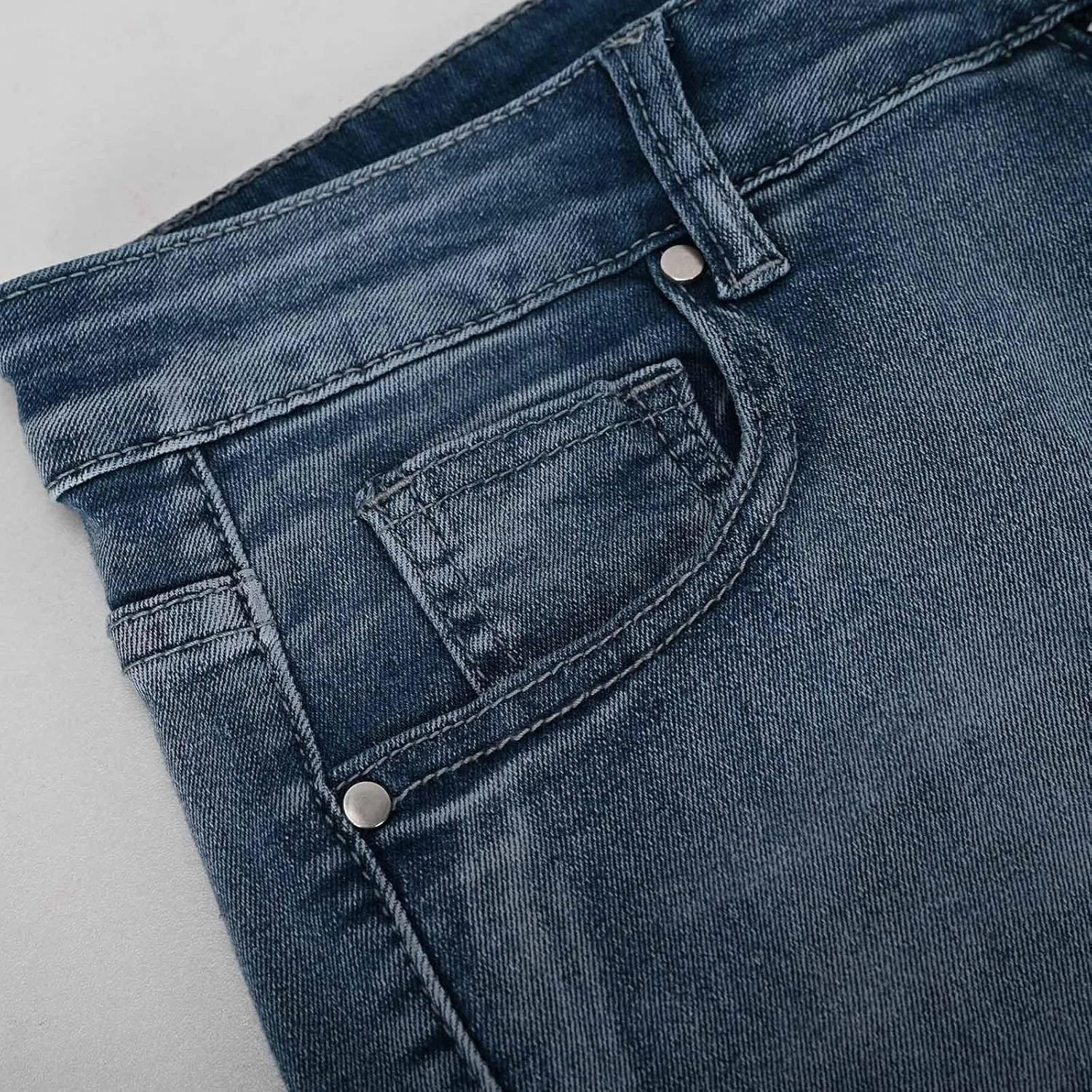 Женские джинсы wide leg flare vintage mid rise denim bell bottom — фото 3