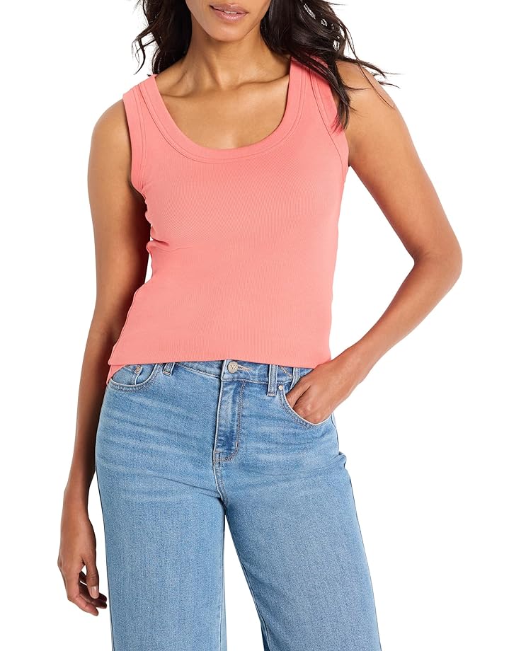 

Топ NIC+ZOE Perfect Knit Rib Scoop Tank, цвет Guava