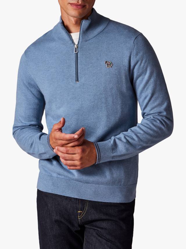 

Зебра полу-зип хлопковый джемпер Paul Smith