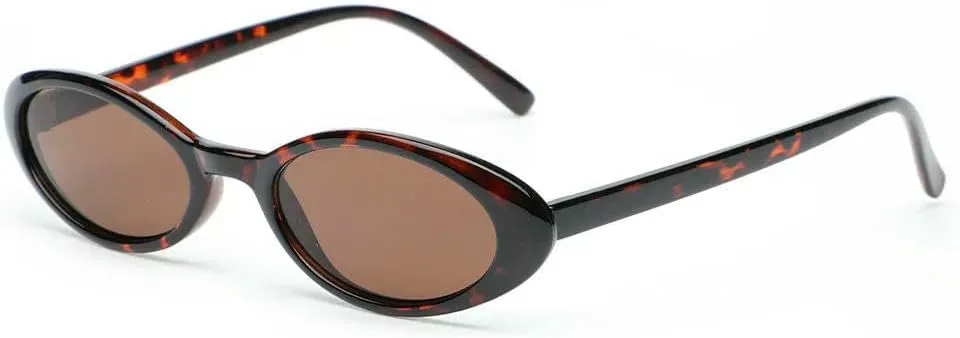 

Женские солнцезащитные очки, маленькие овальные солнцезащитные очки, модные, с леопардовым принтом, коричневые, ретро, ​​с защитой от УФ-излучения UV400 DMMWCX, Brown