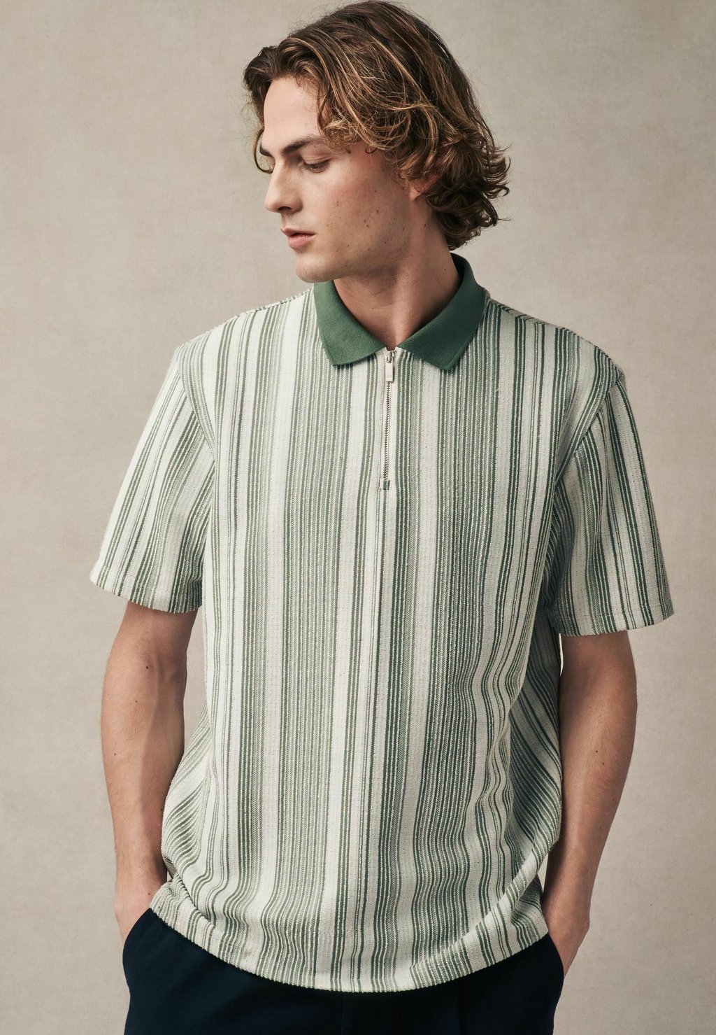

Рубашка поло VERITCAL STRIPE - REGULAR FIT Next, зеленый