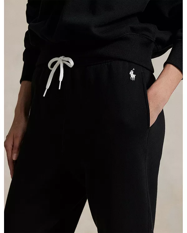 Флисовые спортивные штаны на шнуровке Ralph Lauren, черный — фото 4