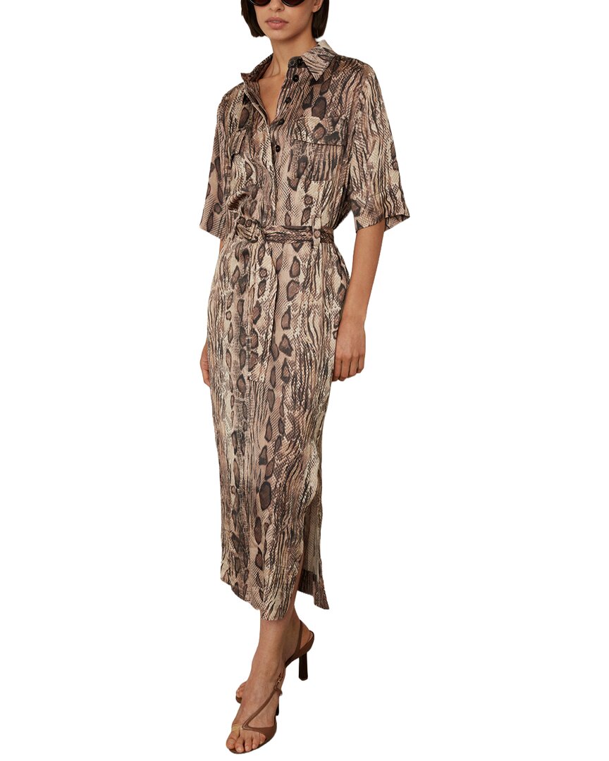 

Платье-рубашка Reiss Farah с анималистическим принтом, нейтральный