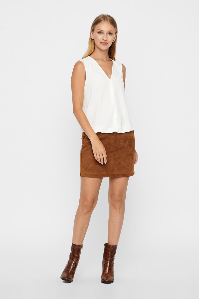 

Короткая замшевая юбка Vero Moda, коричневый