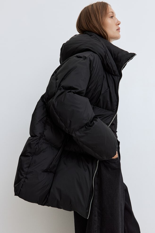 

Пуховик оверсайз H&M, черный