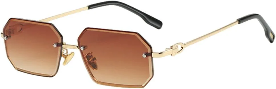 

Солнцезащитные очки MUTYNE для мужчин, многоугольные, UV400, для женщин, винтажные, квадратные, металлические, зеленые, коричневые, синие, Gold With Brown