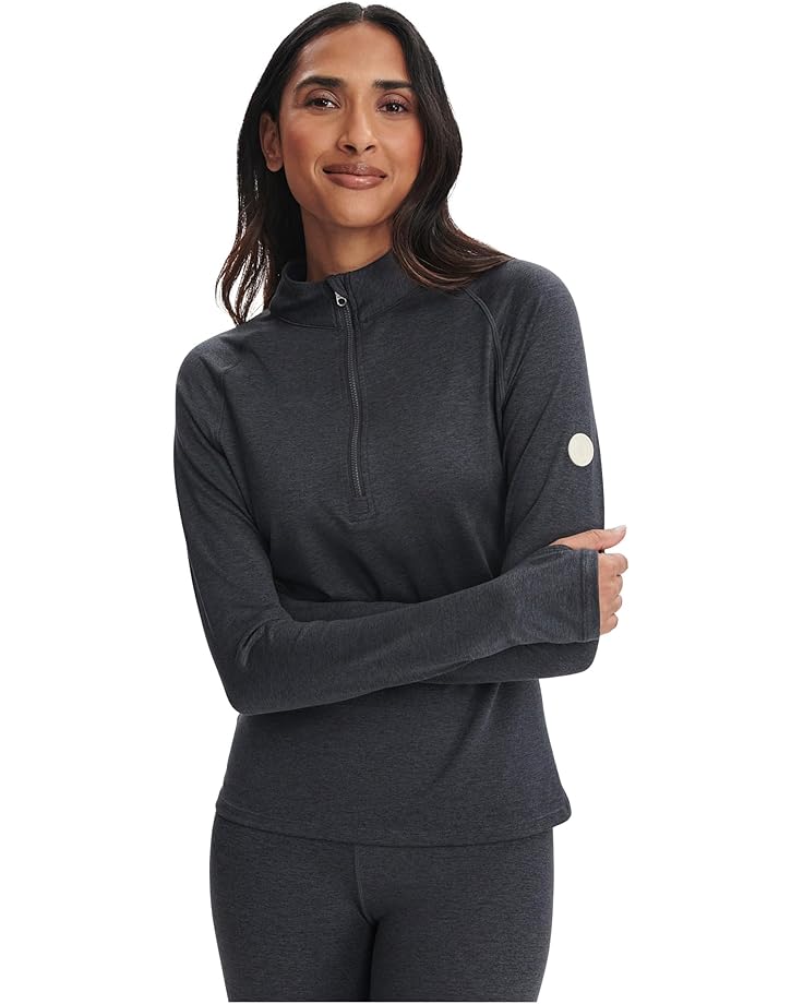 

Женская базовая футболка Varley Always Warm Half Zip, Black Marl, Черный, Женская базовая футболка Varley Always Warm Half Zip, Black Marl