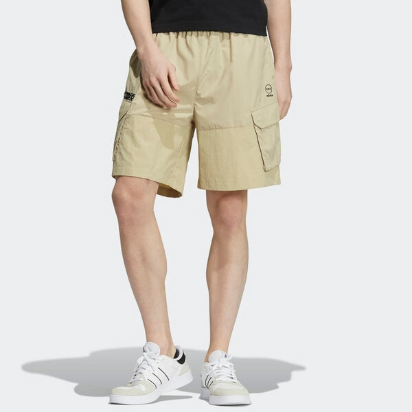Шорты men's neo athleisure casual sports solid color woven cargo pocket shorts khaki Adidas, мультиколор — фото 2