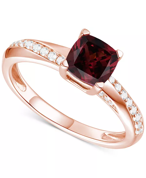 

Аметист (3/4 карата tw) и выращенный в лаборатории белый сапфир (1/6 карата tw) в покрытом 14-каратным золотом стерлинговом серебре (также доступны с другими драгоценными камнями) Macy'S, garnet