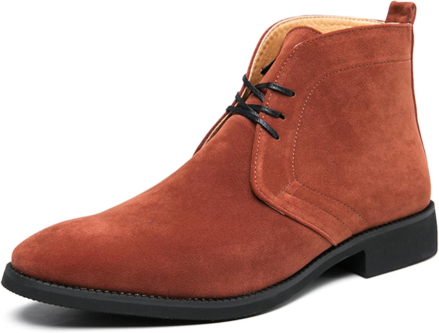 

Мужские замшевые ботинки Чакка до щиколотки с шнуровкой, низкий каблук, челси, повседневные и дезертные ботинки Lossarye, коричневый