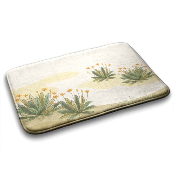 

Коврик для ванной Tulup Pflanzen Blumen, 90x1x90 см, бежевый
