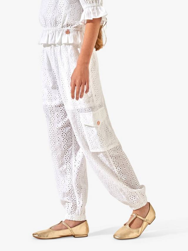 

Детские карго-брюки Cleo Broderie Angel & Rocket, White