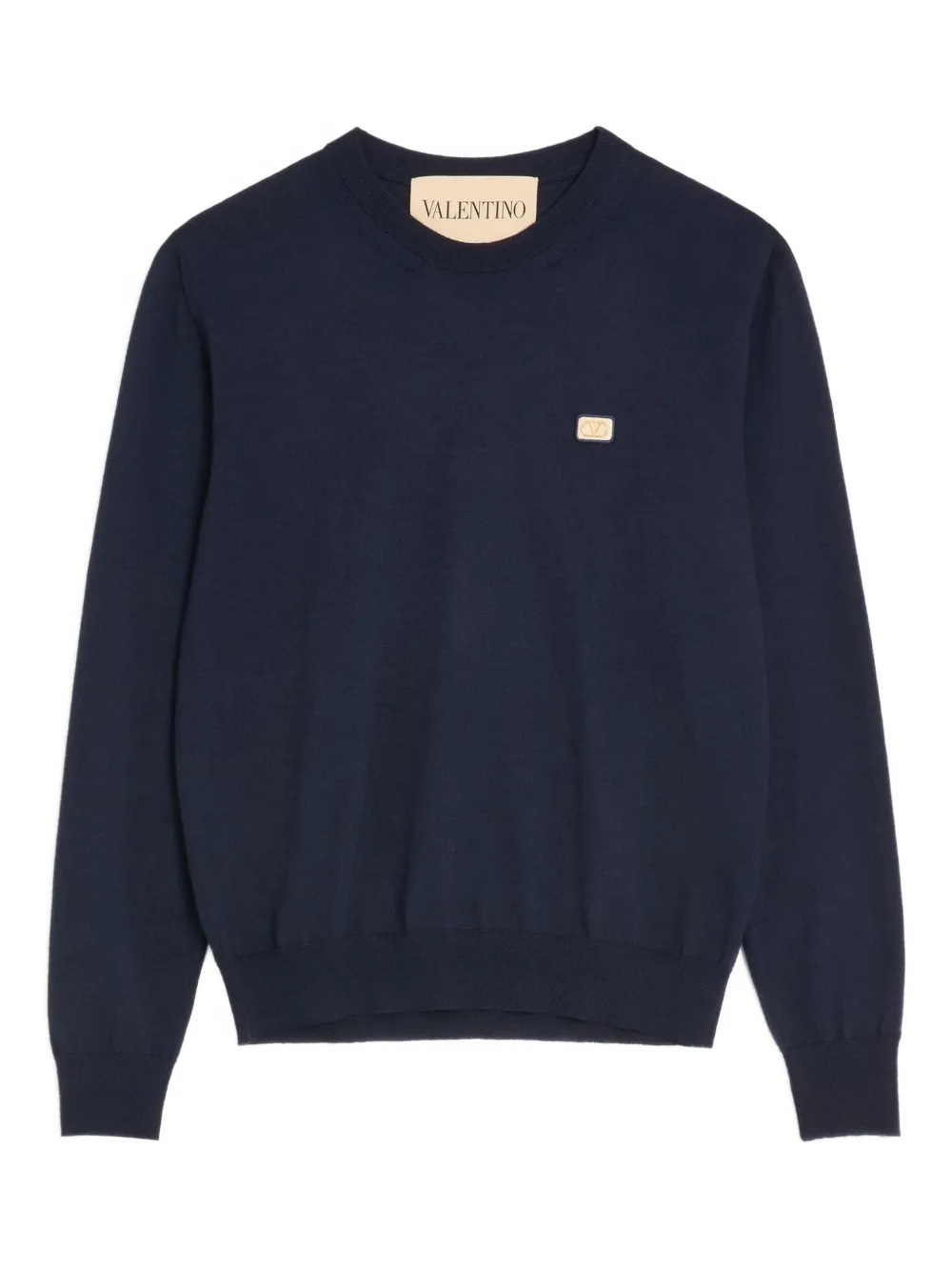 

Шерстяной свитер с нашивкой VLogo Valentino Garavani, синий