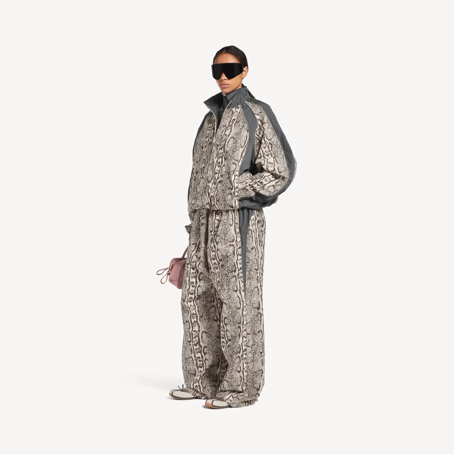 Женские спортивные брюки Bodies цвета слоновой кости/коричневого BALENCIAGA, серый — фото 2