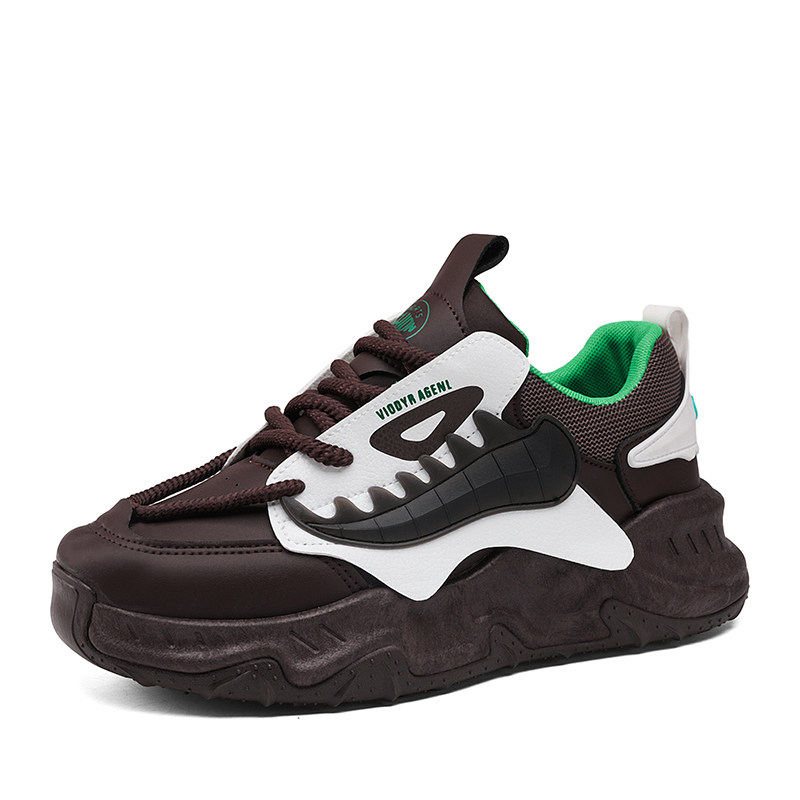 

Низкие массивные кроссовки мужские SHOUBA, Brown Green