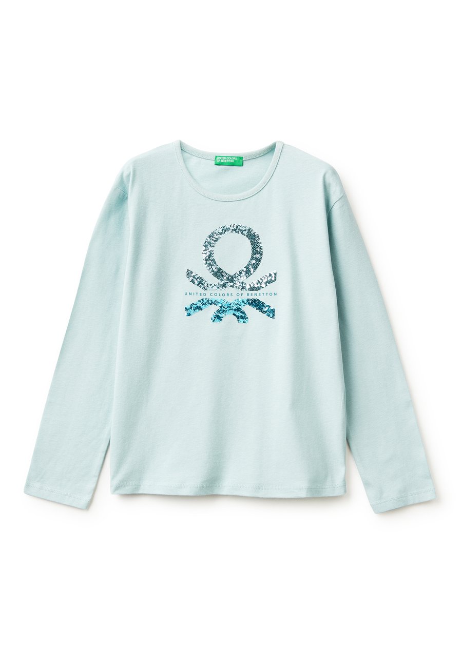 

Топ United Colors of Benetton WARM TOUCH LONG SLEEVE GRAPHIC WITH SEQUINS ON FRONT REGULAR FIT, Green