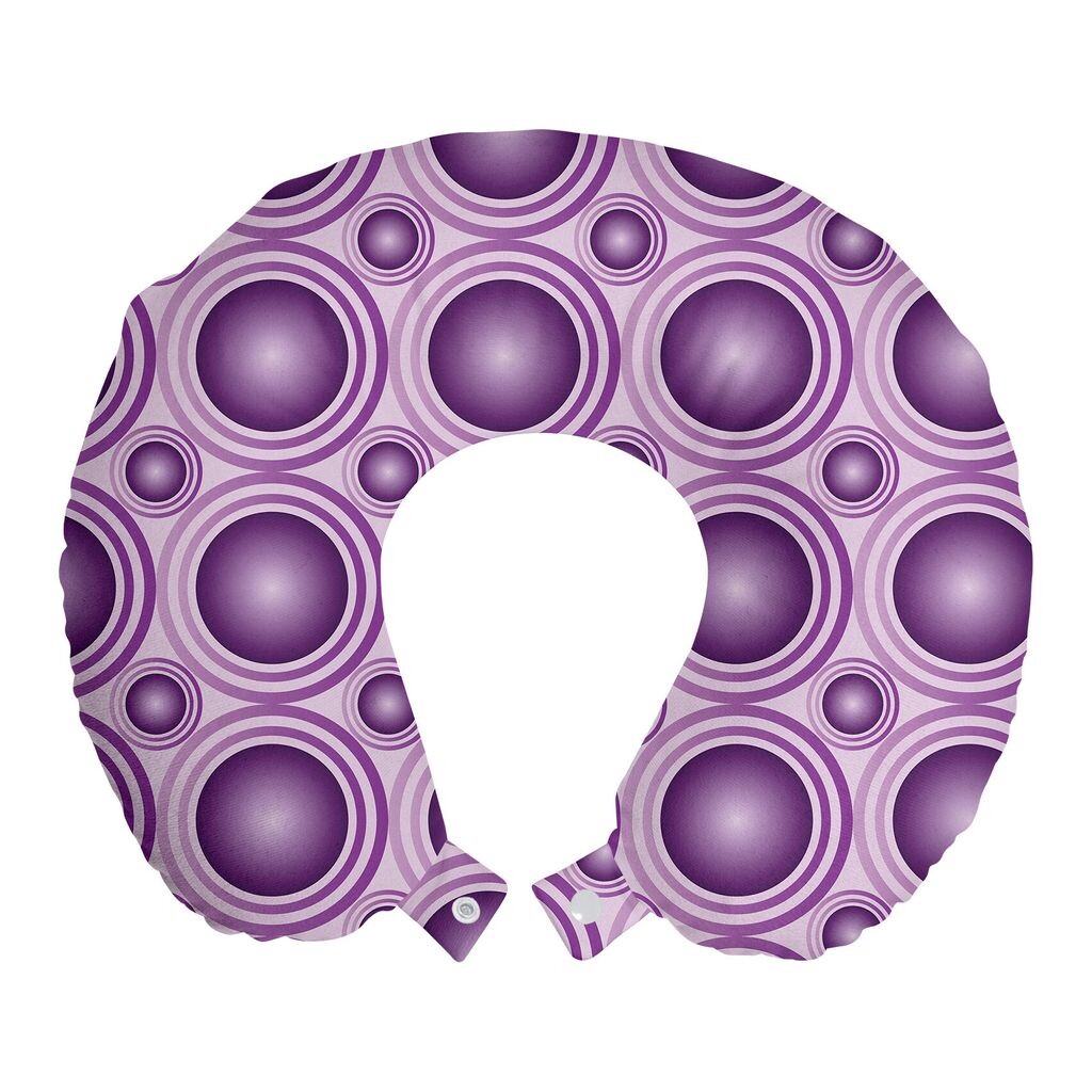 

ABAKUHAUS Mauve дорожная подушка для шеи, кольца с круговыми линиями, дорожный предмет из пенопласта для самолета и автомобиля, 30x30 см, фиолетовый