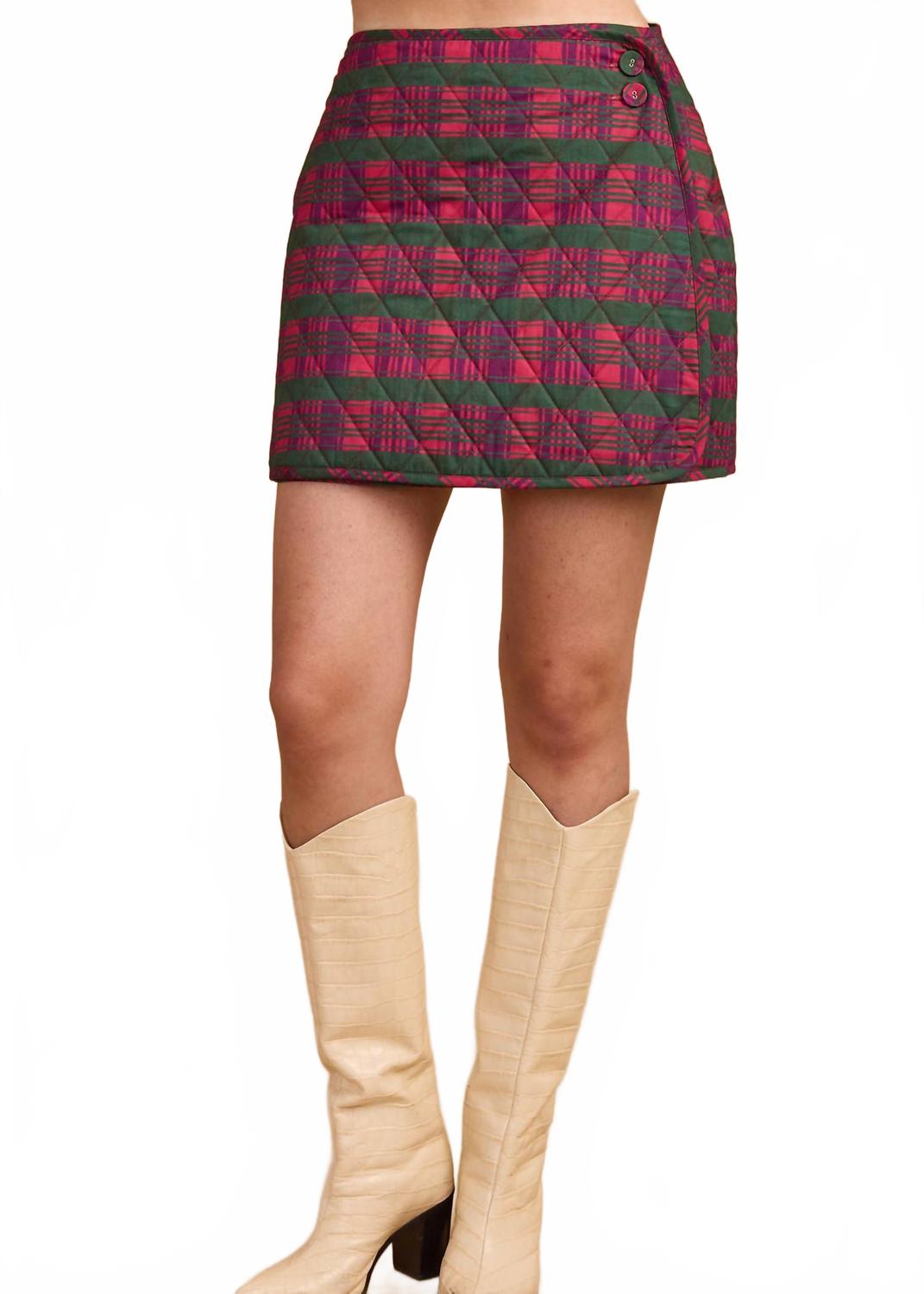 

Double A Юбка Stevie в клетчатом сочетании для вечеринки и цвета свеклы