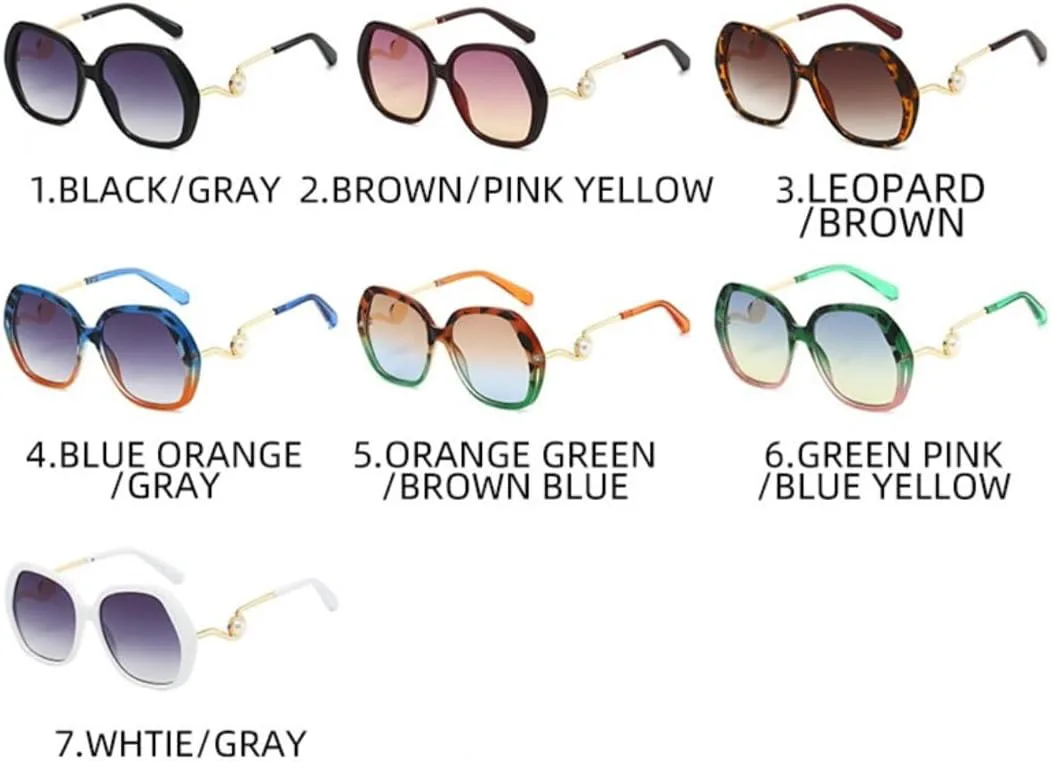 

Роскошные женские солнцезащитные очки с леопардовым градиентом, овальной формы, с нерегулярным геометрическим узором, жемчужные мужские очки UV400 VVTWSSW, White Grey