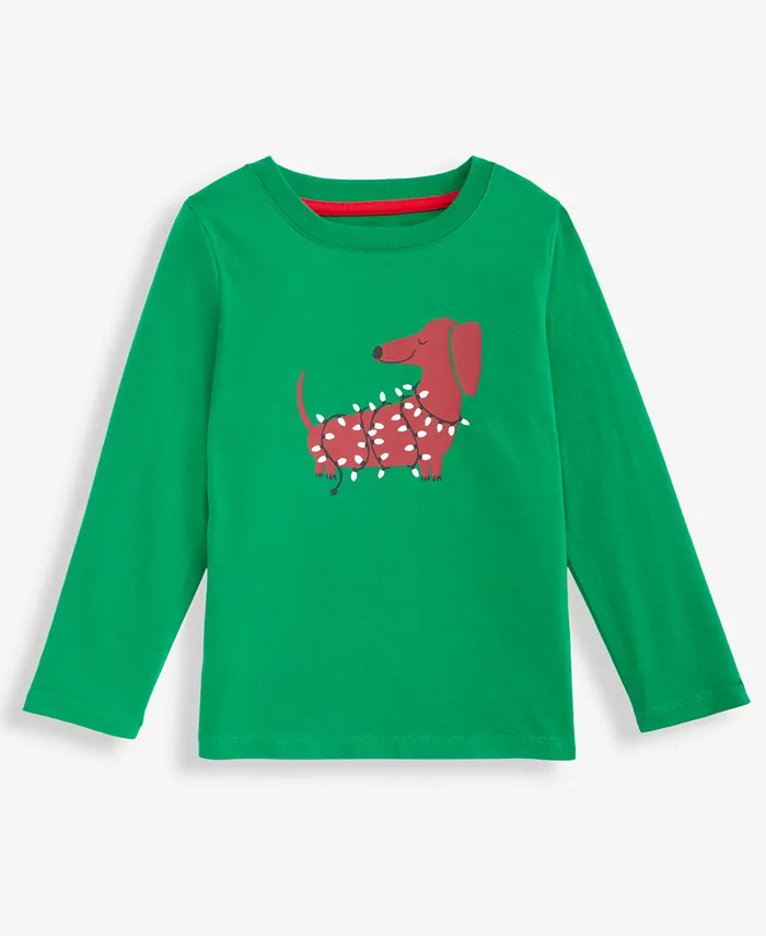 

Футболка с длинным рукавом для мальчиков 2T-4T с собакой и подсветкой Epic Threads, зеленый