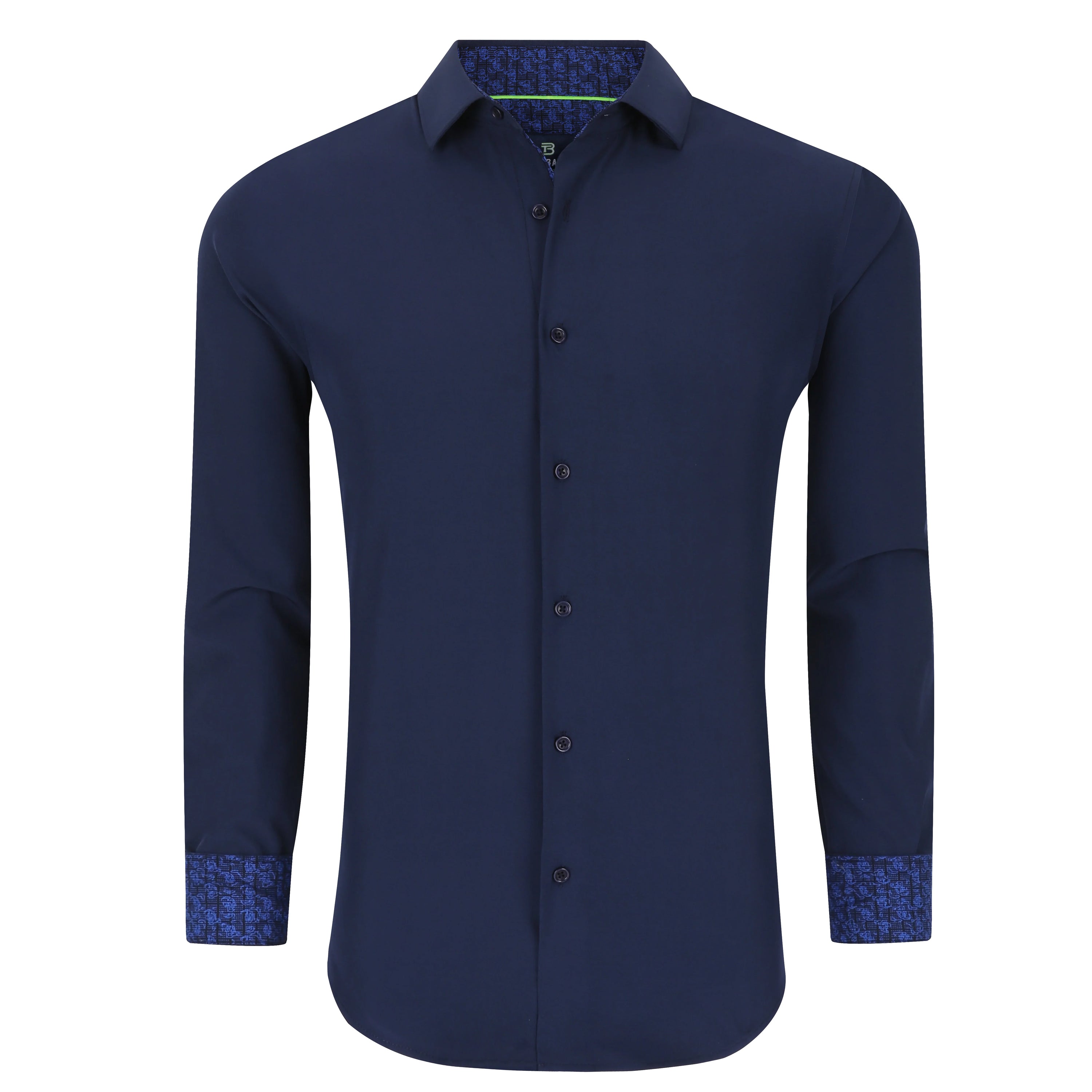 

Tom Baine Slim Fit Performance Мужская рубашка с длинным рукавом, цвет navy solid