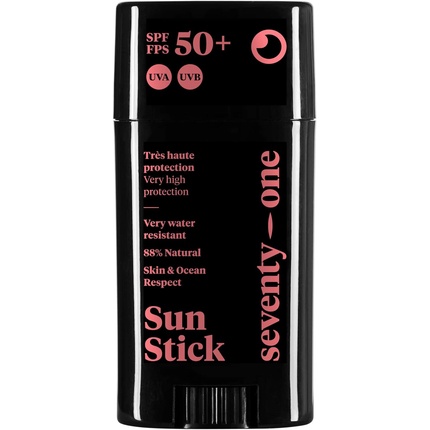 

SeventyOne Percent The Sunset Sun Stick SPF 50+ Веганский солнцезащитный крем для лица с очень высокой степенью защиты Водостойкий UVA 34 89% натуральный Сделано во Франции 15 г