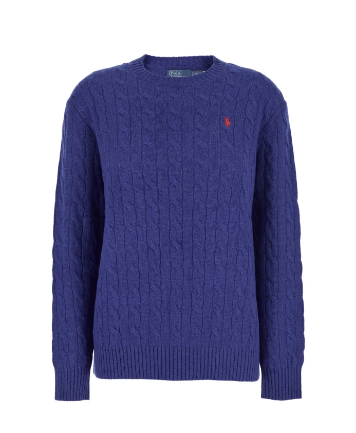

Свитер с круглым вырезом и вышивкой в виде пони. Polo Ralph Lauren, синий