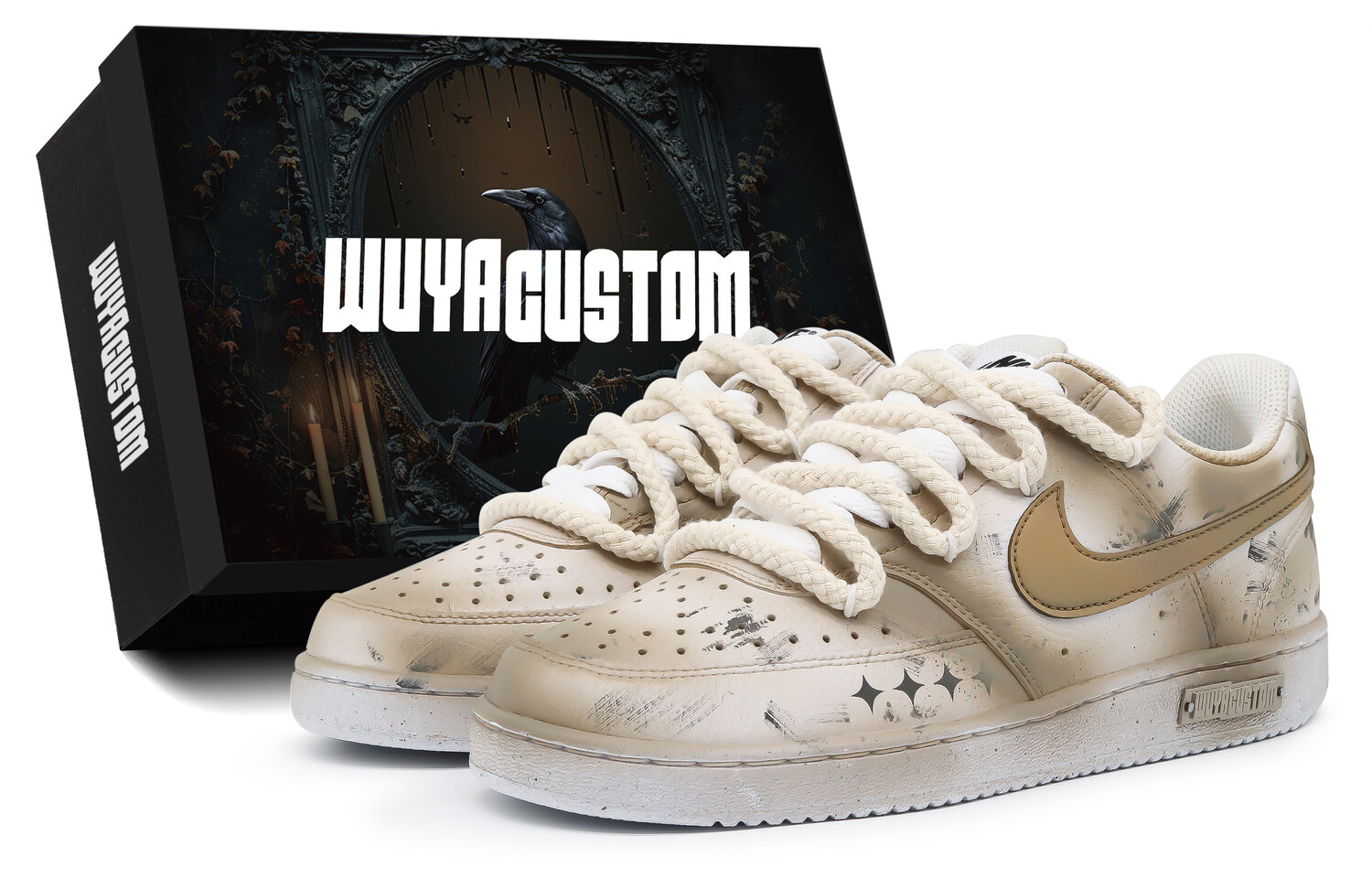 

Кроссовки Nike Court Vision 1 Skateboarding Shoes Men Low-top White/Brown, хаки