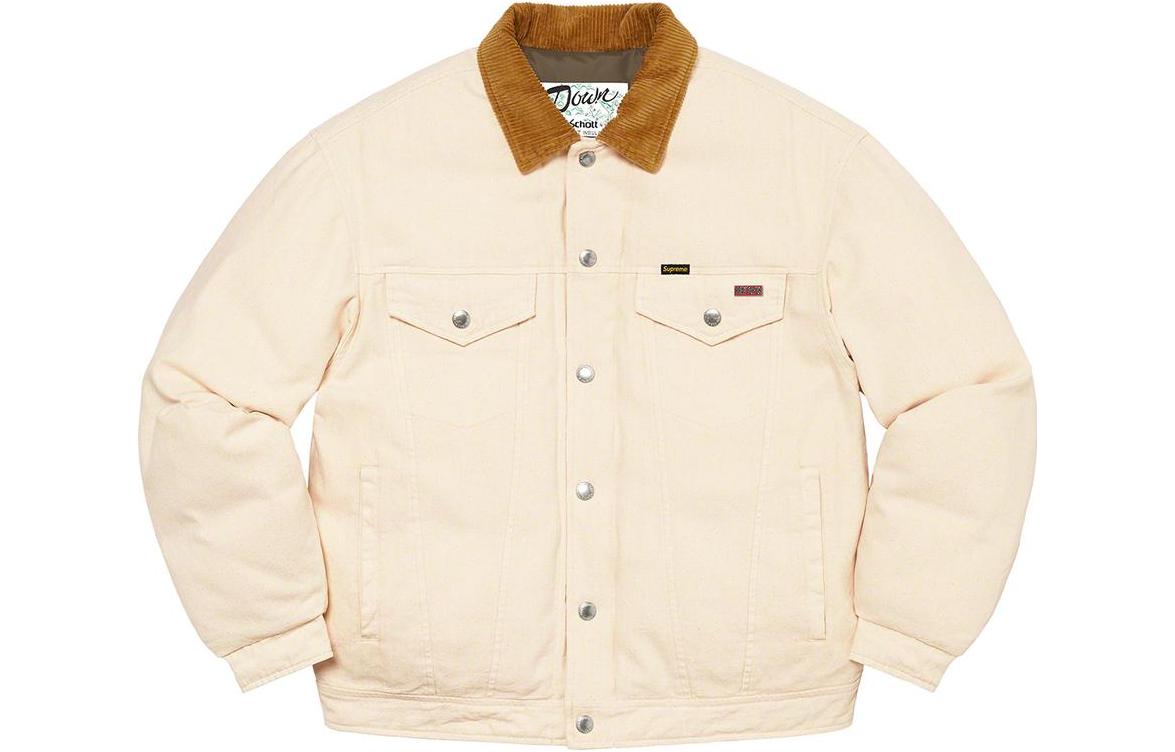 

Куртка Schott Canvas Down Trucker Jacket Supreme, флуоресцентный оранжевый