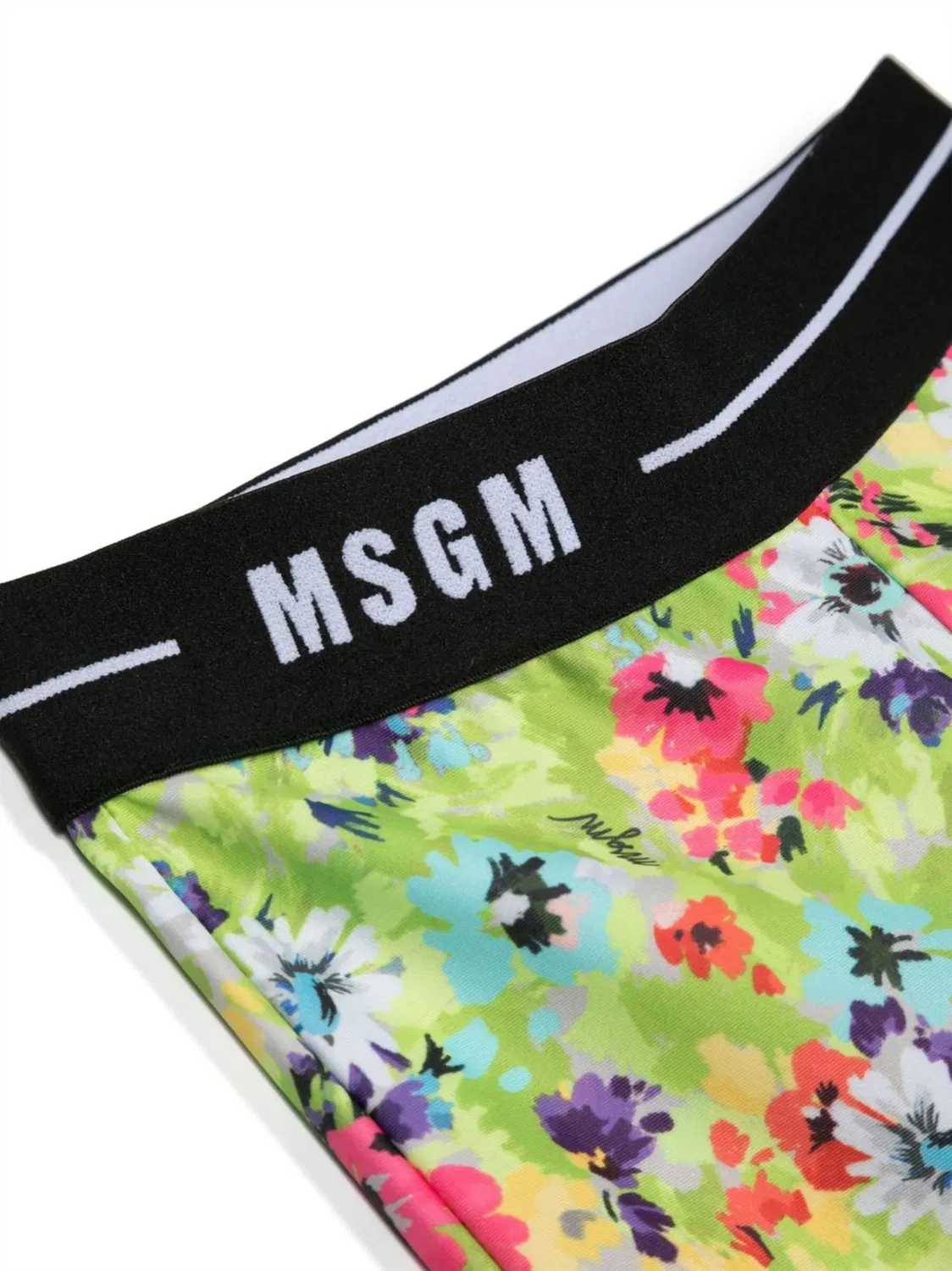 Расклешенные леггинсы с логотипом на поясе MSGM, зеленый — фото 2