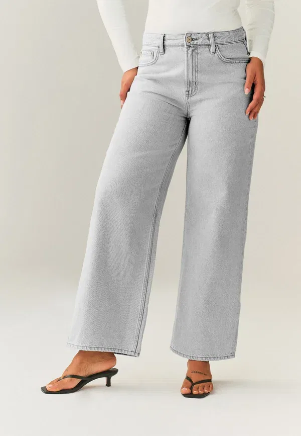 Брюки джинсовые Wide leg Next, grey, серый