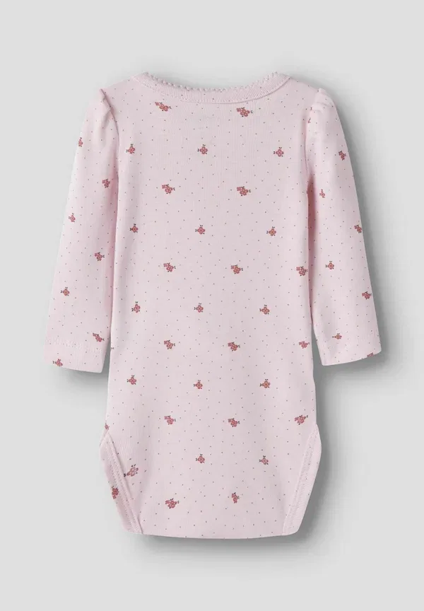 Боди с цветочным принтом Romper printed, Name It, Cradle Pink, розовый — фото 2