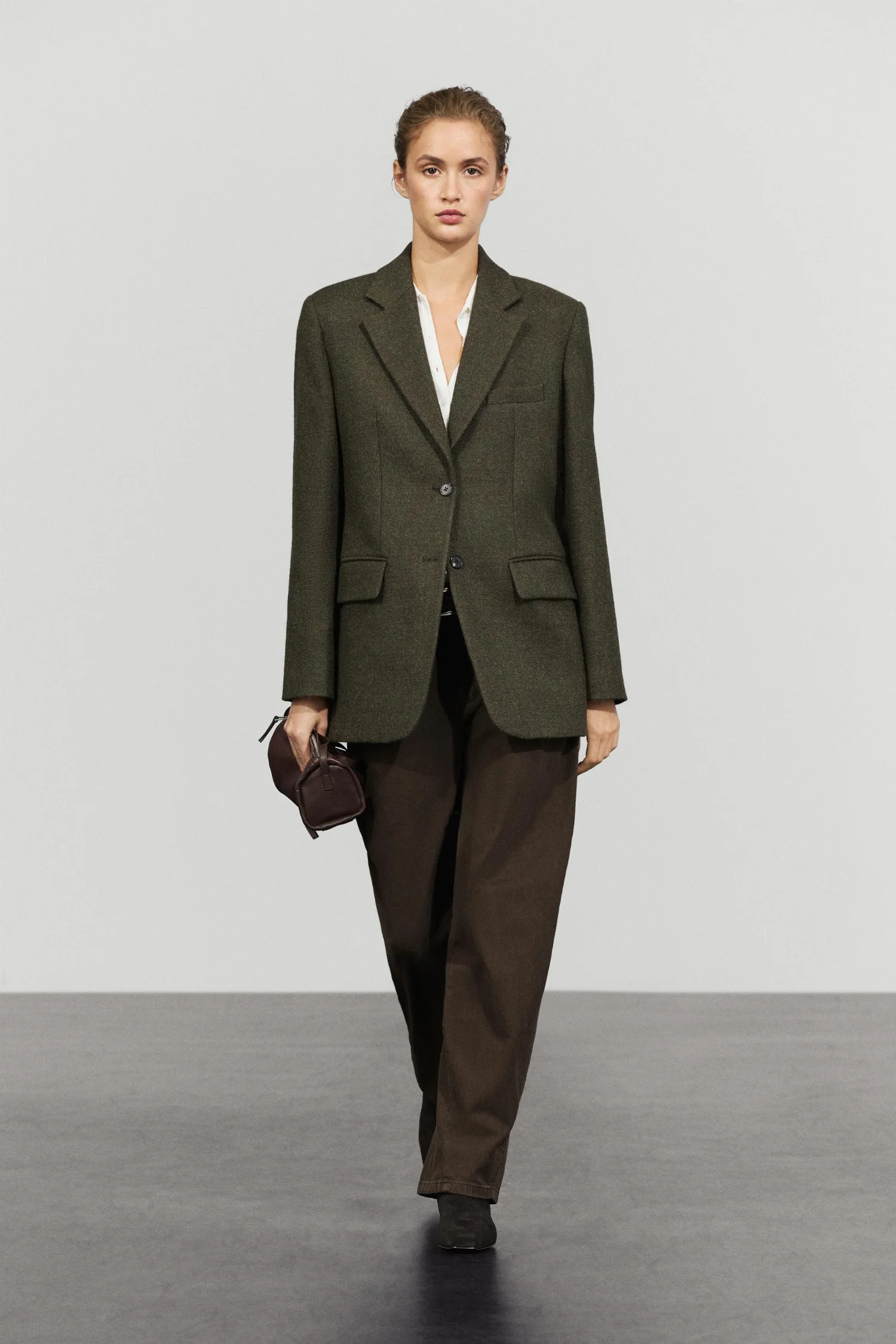 Пиджак Massimo Dutti 100% Melange Wool, светлый хаки