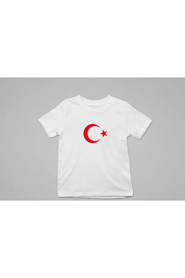 Детская футболка с принтом Red Moon Star Printed Lorvex, White