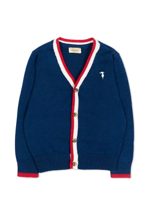 Кардиган хлопковый Cardigan Tru Trussardi Junior, синий