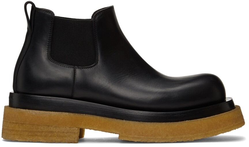 

Черно-коричневые ботинки челси с креповой подошвой и низкими ушками Bottega Veneta, Черный, Черно-коричневые ботинки челси с креповой подошвой и низкими ушками Bottega Veneta