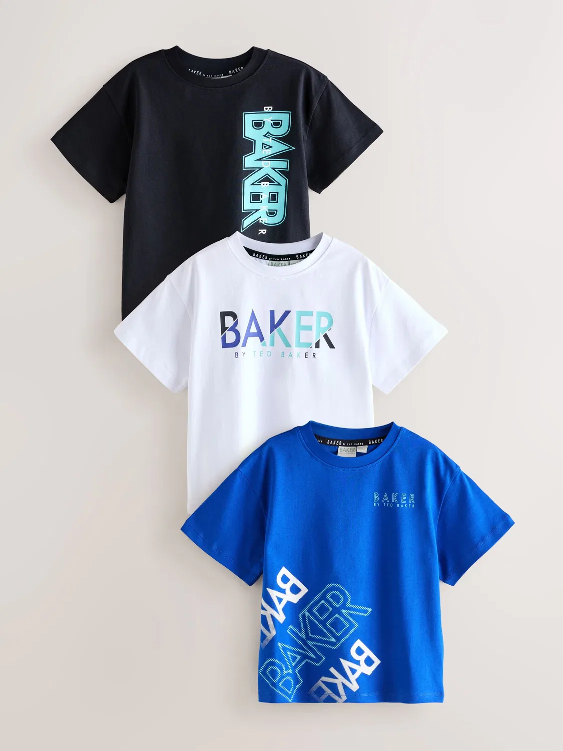 Футболки 3шт, хлопок Baker by Ted Baker, белый/черный/синий