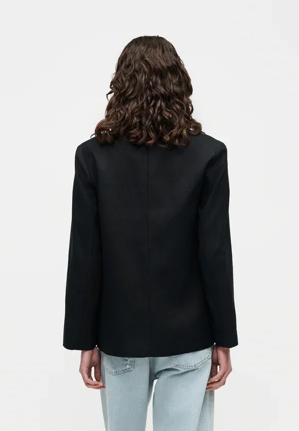 Блейзер из льна Essential Tommy Hilfiger black, черный — фото 4