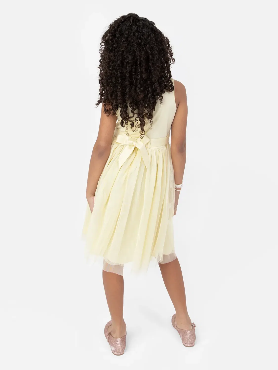 Платье для девочек с украшением Flower Girl Maya Deluxe, Yellow — фото 3