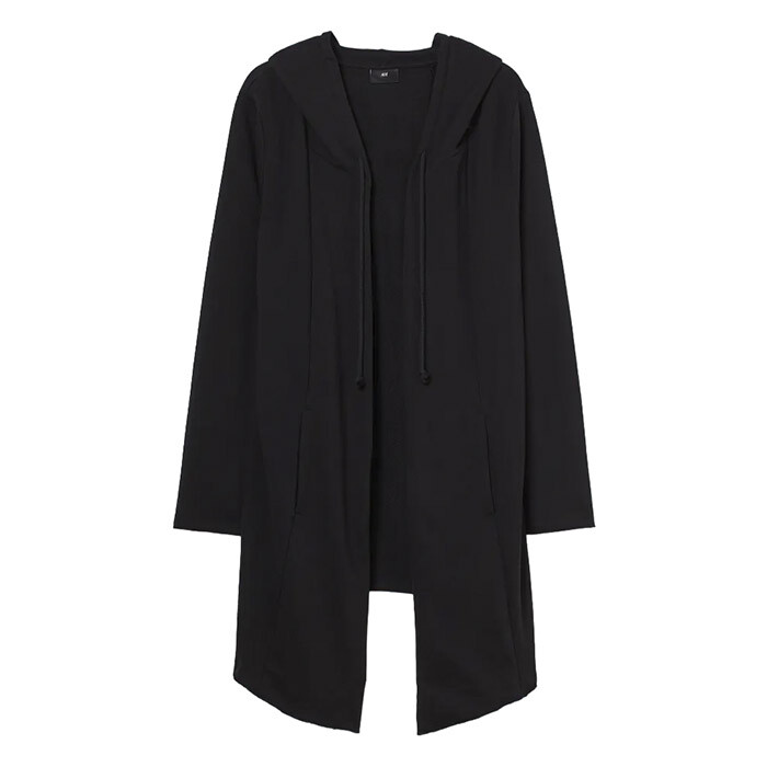 

Кардиган H&M Long Hooded, черный